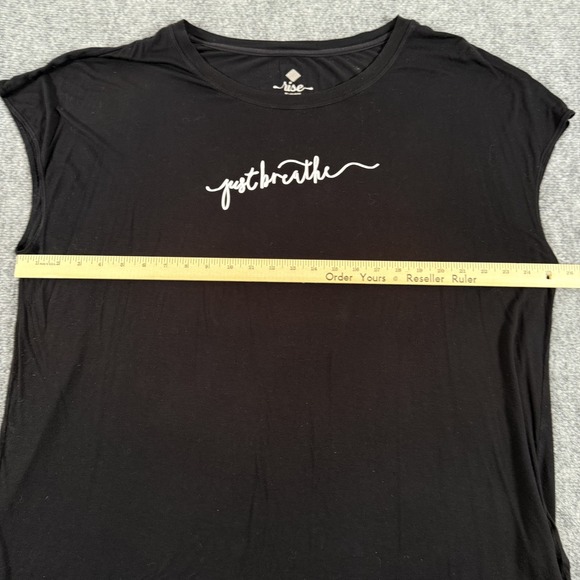 Rise Tenacious 2XL Black Just Breathe Graphic Tee Relaxed Fit Comfy Workout - Picture 7 of 8